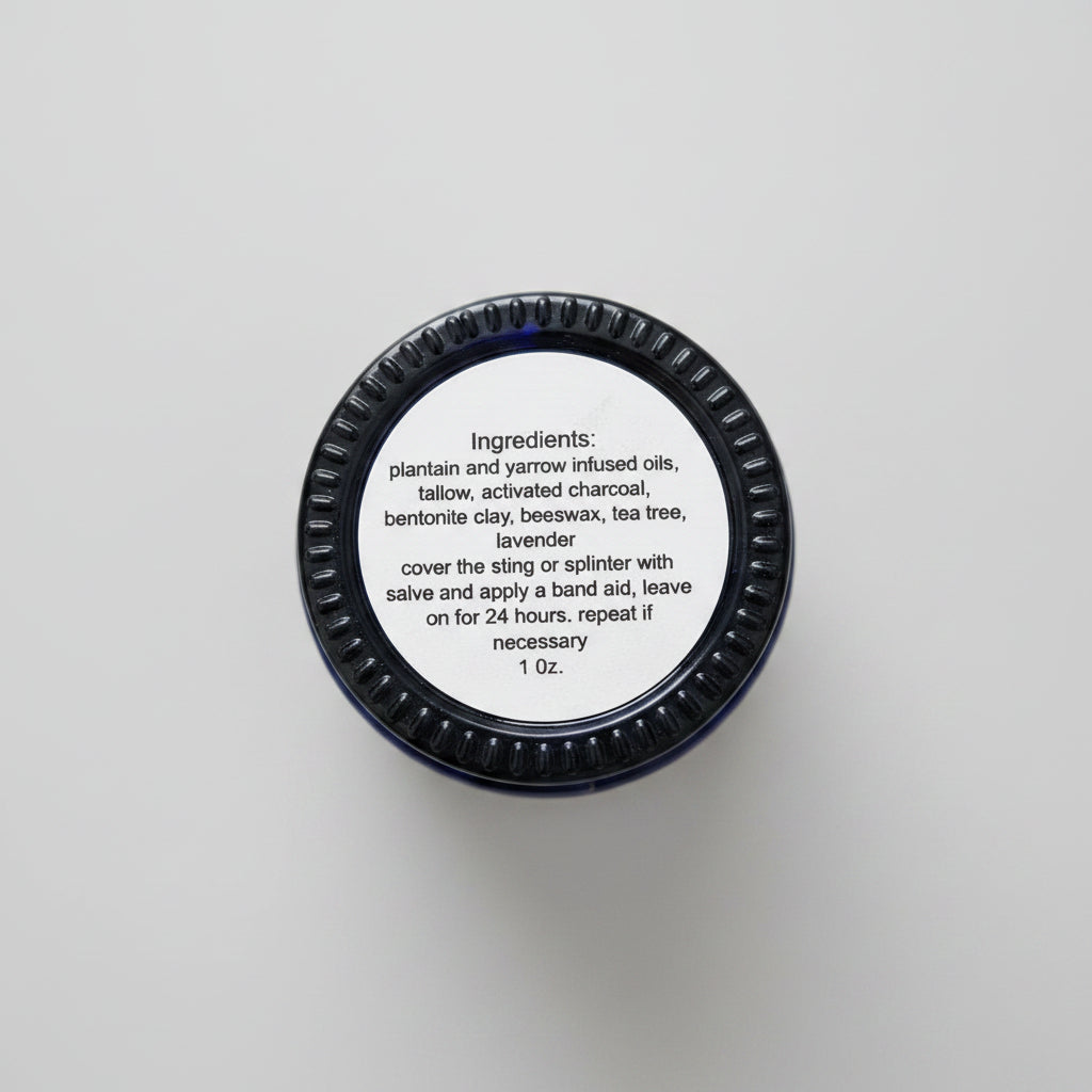 Cap of a product with ingredient list on a tiled floor